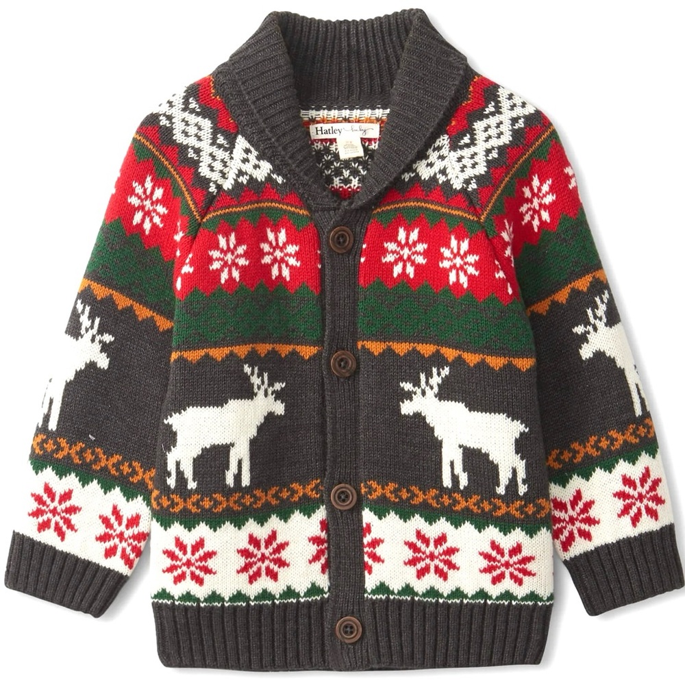 Hatley NWT Fair Isle Shawl Neck Cardigan Preppy Sweater Holiday Winter Christmas